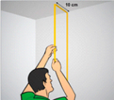 Medição de paredes para instalação de papel de parede